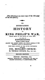 Cover of: The History of the Great Indian War of 1675 and 1676, Commonly Called Philip ...