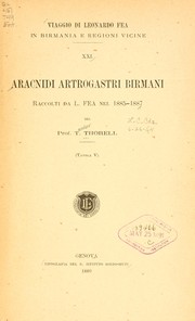 Cover of: Aracnidi artrogastri Birmani: raccolti da L. Fea nel 1885-1887