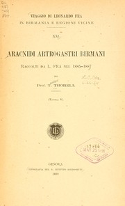 Cover of: Aracnidi artrogastri Birmani by T. Thorell