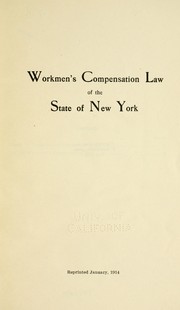 Cover of: Workmen's compensation law of the state of New York. by New York (State).