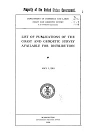 Cover of: List of Publications of the Coast and Geodetic Survey Available for Distribution