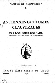 Cover of: Anciennes coutumes claustrales