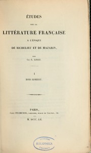 Cover of: Études sur la littérature française à l'époque de Richelieu et de Mazarin