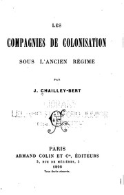 Cover of: LES COMPAGNIES DE COLONISATION