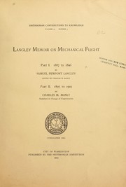 Cover of: Langley memoir on mechanical flight