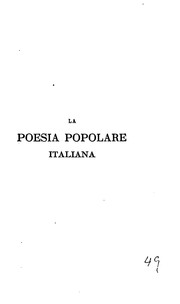 Cover of: la poesia popolare italiana