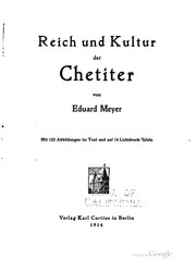 Cover of: Reich und Kultur der Chetiter