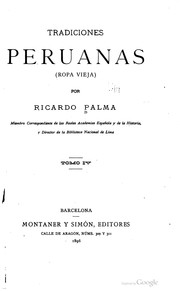 Cover of: Tradiciones peruanas by Ricardo Palma