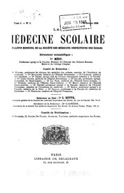 Cover of: La Médecine scolaire: revue mensuelle de médecine et d'hygiène scolaires