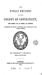 Cover of: The Public Records of the Colony of Connecticut