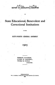 Cover of: Report of Legislative Committee on State Educational, Benevolent and ...