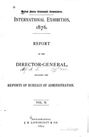 Cover of: Report of the director-general: including the reports of bureaus of administration ...