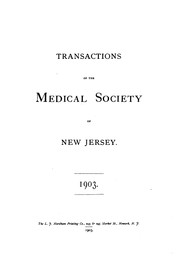 Cover of: Transactions of the Medical Society of New Jersey by Medical Society of New Jersey