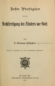 Cover of: Zehn Predigten von der Rechtfertigung des Sünders vor Gott