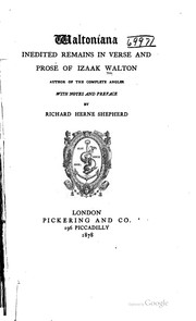 Cover of: Waltoniana | Izaak Walton