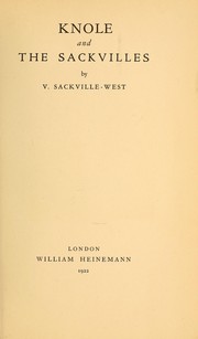Cover of: Knole and the Sackvilles by Vita Sackville-West