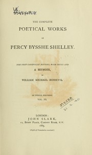 Cover of: Complete poetical works by Percy Bysshe Shelley