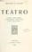 Cover of: Teatro