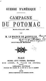Cover of: Guerre d'Amérique: campagne du Potomac, mars-juillet 1862