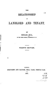 The relationship of landlord and tenant
