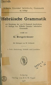 Cover of: Hebräische Grammatik by Wilhelm Gesenius