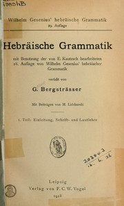 Cover of: Hebräische Grammatik