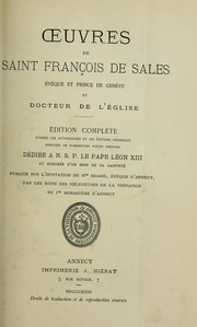 Cover of: Oeuvres de saint François de Sales, évêque de Genève et docteur de l'Église