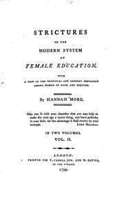Cover of: Strictures on the Modern System of Female Education