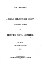 Cover of: Proceedings of the American Philosophical Society Held at Philadelphia for ...