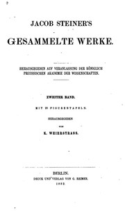 Cover of: Jacob Steiner's gesammelte Werke