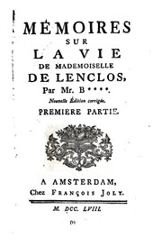 Cover of: Mémoires sur la vie de Mademoiselle de Lenclos