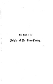 Cover of: The Book of the Knight of La Tour-Landry: Compiled for the Instruction of ...