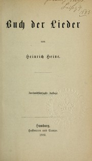 Cover of: Buch der Lieder by Heinrich Heine