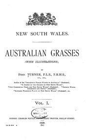 Cover of: Australian Grasses: (with Illustrations) by Frederick Turner , New South Wales Dept . of Mines, Dept. of Mines, New South Wales