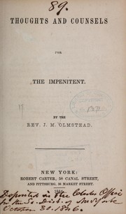 Cover of: Thoughts and counsels for the impenitent