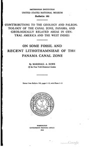 Cover of: The smaller fossil Foraminifera of the Panama canal zone