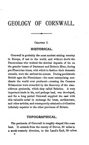 Cover of: A Sketch of the Geology of Cornwall: Including a Brief Description of the Mining Districts and ...