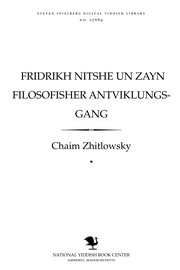 Cover of: Fridrikh Nitshe un zayn filosofisher anṭṿiḳlungs-gang