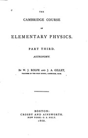Cover of: The Cambridge Course of Elementary Physics