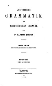 Cover of: Ausführliche Grammatik der griechischen Sprache