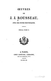 Cover of: Œuvres de J. J. Rousseau by Jean-Jacques Rousseau