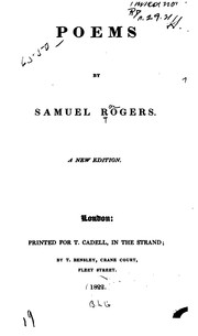 Cover of: Poems by Samuel Rogers