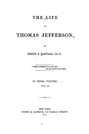 Cover of: The life of Thomas Jefferson. by Henry Stephens Randall