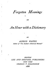Cover of: Forgotten meanings