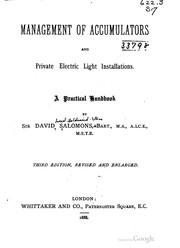 Cover of: Title of accumulators and private electric light installations. ... . by Salomons, David Lionel Goldsmid-Stern Sir 2d bart.