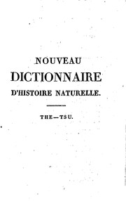 Cover of: Nouveau dictionnaire d'histoire naturelle: appliquée aux arts, à l ...