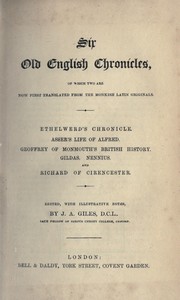 Cover of: Six old English chronicles | J. A. Giles