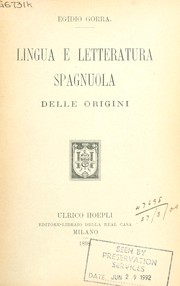 Cover of: Lingua e letteratura spagnuola delle origini