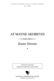 Cover of: Af mayne akhreyes by Ziame Telessin