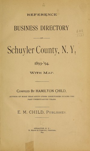 Reference business directory of Schuyler County, N.Y. 1893-'94 by Hamilton Child